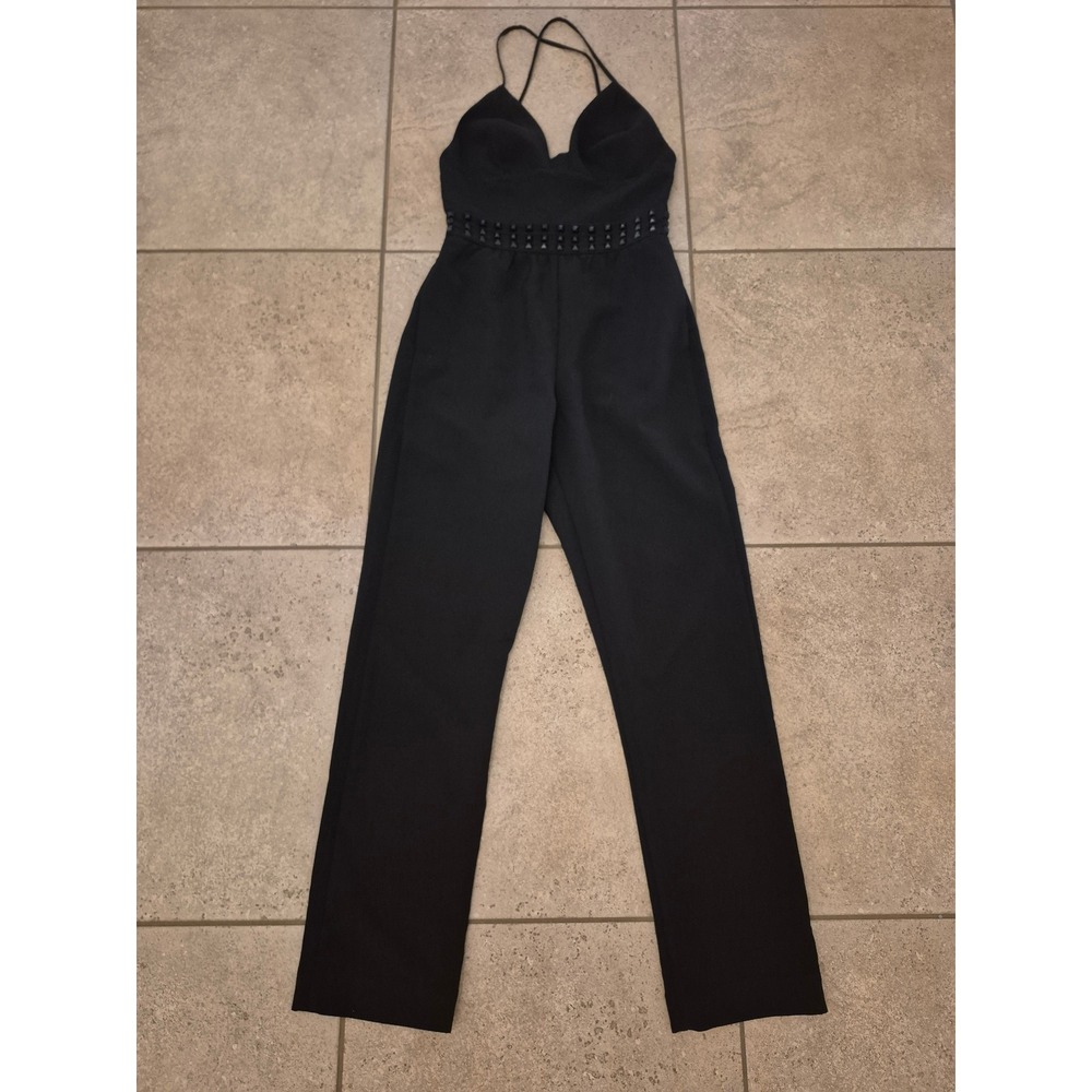 House of CB London Black Studded Belted Women's Jumsuit - Size: Small - Picture 2 of 11